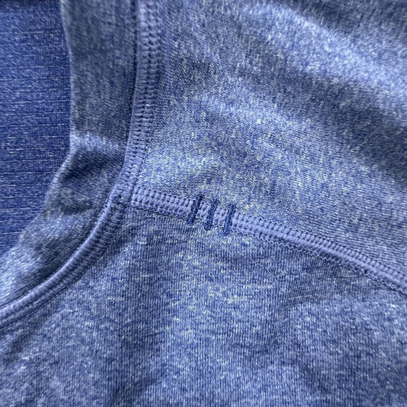 Lululemon Shirt Mens Medium Blue Heather Striped Metal Vent Tech Seamless Gym - Picture 4 of 10